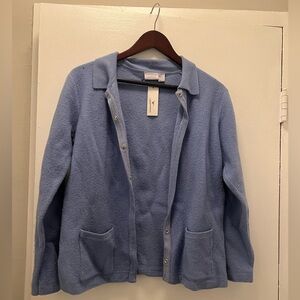 Sutton Studio Soft Blue Wool Cardigan